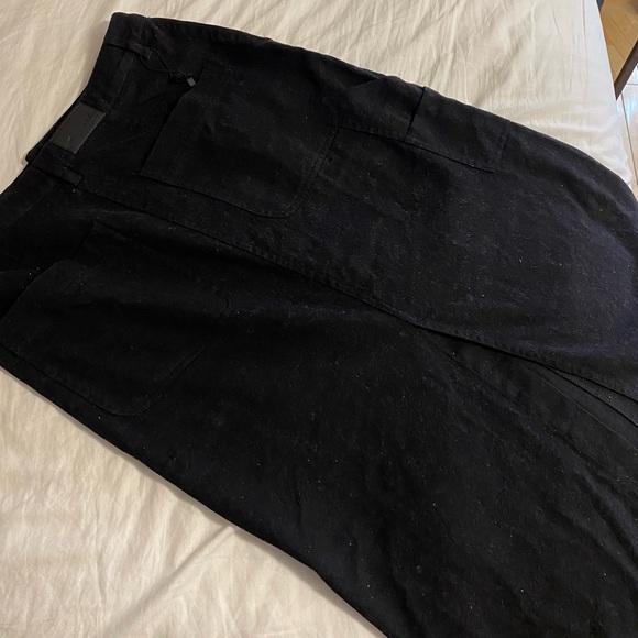 Twik Midi Denim Black Skirt - Picture 5 of 6